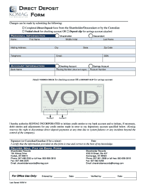 Direct Deposit Authorization Form