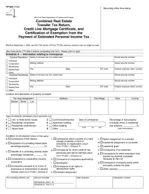 New York State Real Estate Transfer Tax Return