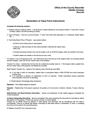 Nevada Declaration of Value Form