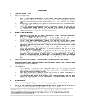 Georgia UCC-11 Search Report Request Form