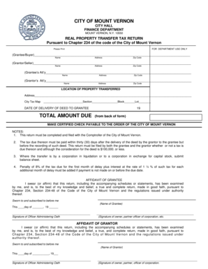 Real Property Transfer Tax Return