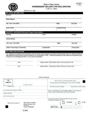 Nonresident Seller's Tax Declaration