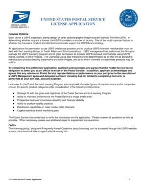 USPS License Application