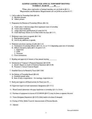 Annual Township Meeting Agenda Template
