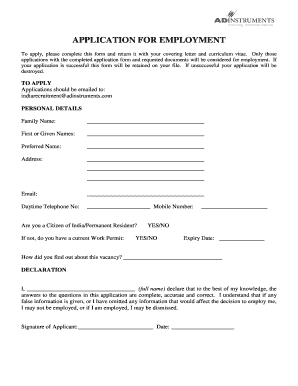 Application for Employment