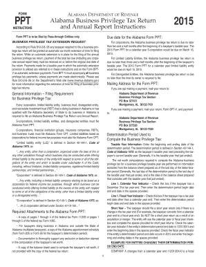 Alabama Business Privilege Tax Return