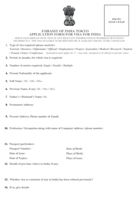 India Visa Application Form