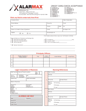 Credit Card Check Acceptance Application