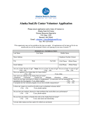 Please return application and a letter of interest to