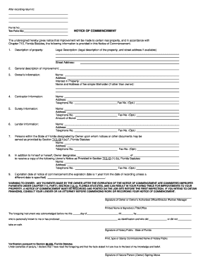Florida Notice of Commencement