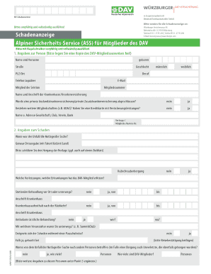 Schadenanzeige Alpiner Sicherheits-Service