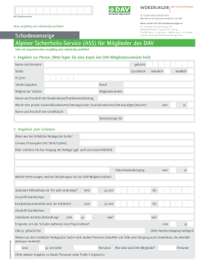 Schadenanzeige Alpiner Sicherheits-Service (ASS)