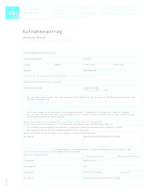 Aufnahmeantrag für fördernde Mitgliedschaft