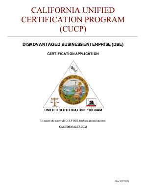 California Disadvantaged Business Enterprise Certification Application