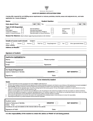 Leave of Absence Application Form