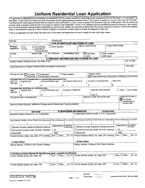 Uniform Residential Loan Application