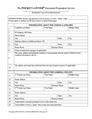 Residential Lease Agreement