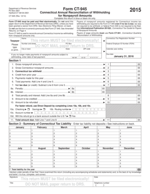 Connecticut Annual Reconciliation of Withholding