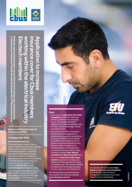 Application to Increase Insurance Cover for Cbus Members