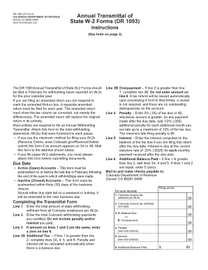 Colorado DR 1093 State W-2 Form