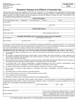 Colorado DMV Record Request Form