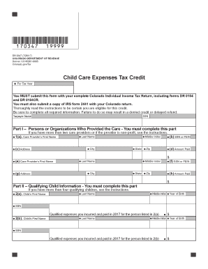 Colorado Child Care Expenses Tax Credit Form DR 0347