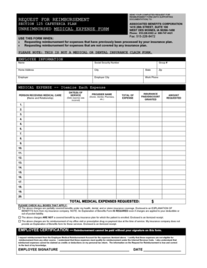 Employee Medical Reimbursement Form