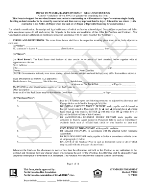 Marriage agreement format pdf - Offer to Purchase and Contract New Construction Sample- Form ...