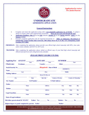 Undergraduate Admissions Application