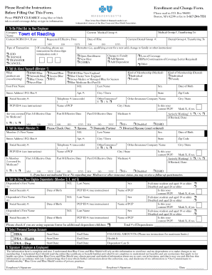 Blue Cross Blue Shield of Massachusetts Enrollment and Change Form