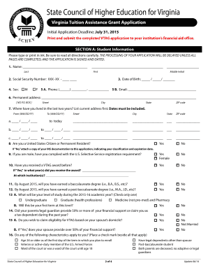 Virginia Tuition Assistance Grant Application