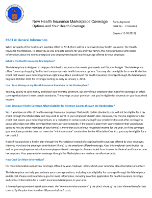 Health Insurance Marketplace Coverage Form
