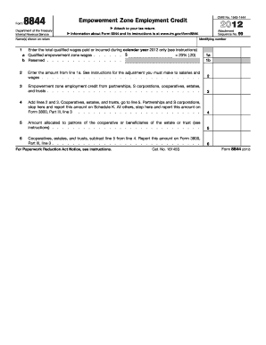 Form 8844 Empowerment Zone Employment Credit