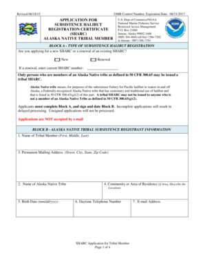 Subsistence Halibut Registration Certificate Application