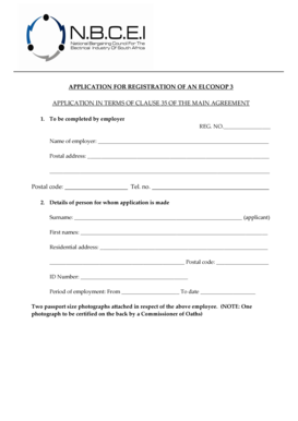 ELCONOP 3 Registration Application