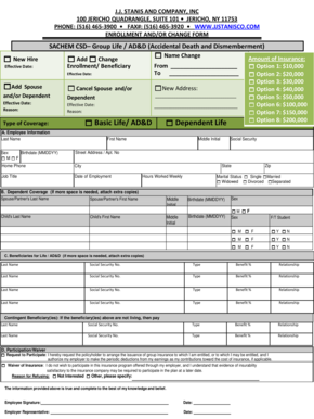 Group Life AD&D Enrollment Form