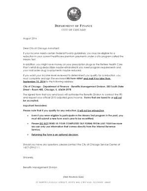 City of Chicago Means Test Program Application