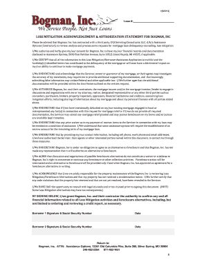 Loss Mitigation Authorization Form