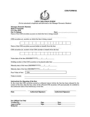 Lien Creation Form