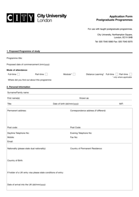 Postgraduate Application Form