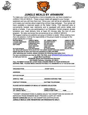 Jungle Meals Reservation Form