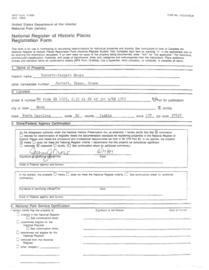 National Register of Historic Places Nomination Form