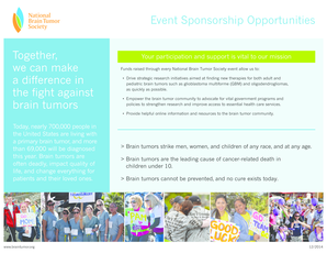 National Brain Tumor Society Event Sponsorship Form