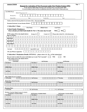 Request for Activation of Tier-II Account under NPS