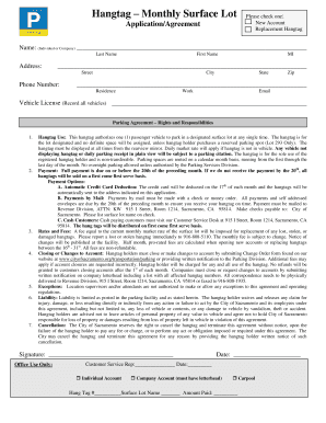 Monthly Hangtag Application - City of Sacramento