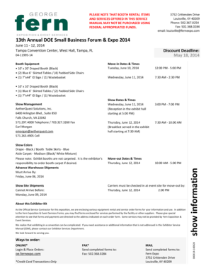 Exhibitor Service Manual and Payment Authorization