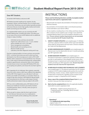 MIT Student Medical Report Form