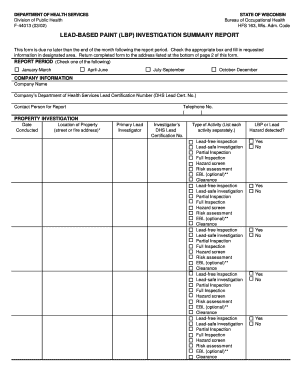 Lead-Based Paint LBP Investigation Summary ReportF-44013 Lead based paint