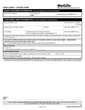 MetLife Employee Enrollment Form