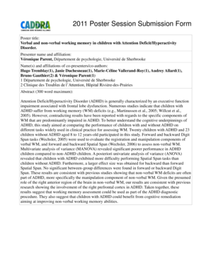 Poster Session Submission Form